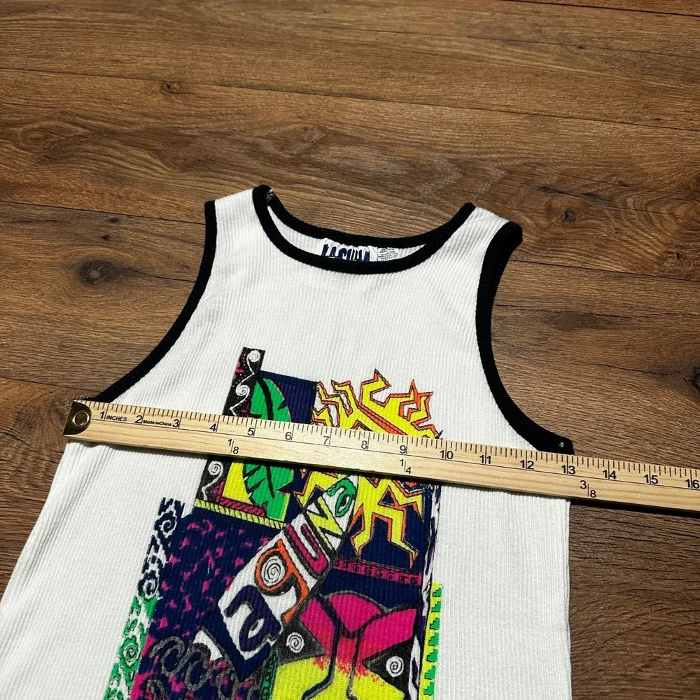 Vintage Laguna White Graphic Ribbed Tank Top Kids Size 12
